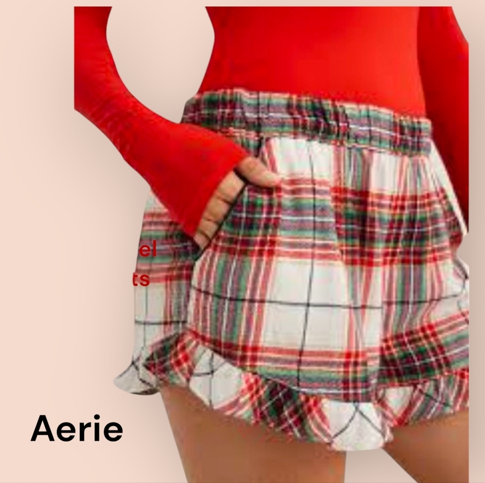 NWT Aerie Red Stripes Flannel Boxers Sz XLarge